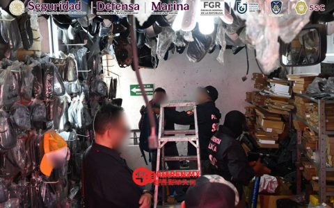 他们查获超1.5吨被盗汽车零部件；墨西哥城（Ciudad de México）8家店铺被关闭。