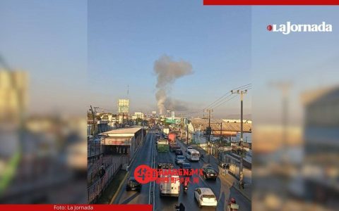 墨西哥埃多梅克斯州科阿卡尔科（Coacalco）木材回收站起火，暂无人员伤亡