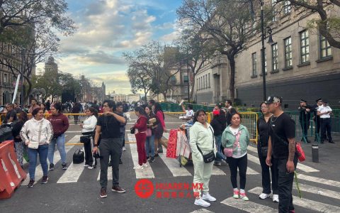 露天商贩封锁皮诺·苏亚雷斯大街（Pino Suárez），要求政府安置至历史中心（Centro Histórico）