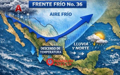 寒潮“Frente frío 36”影响州份名单