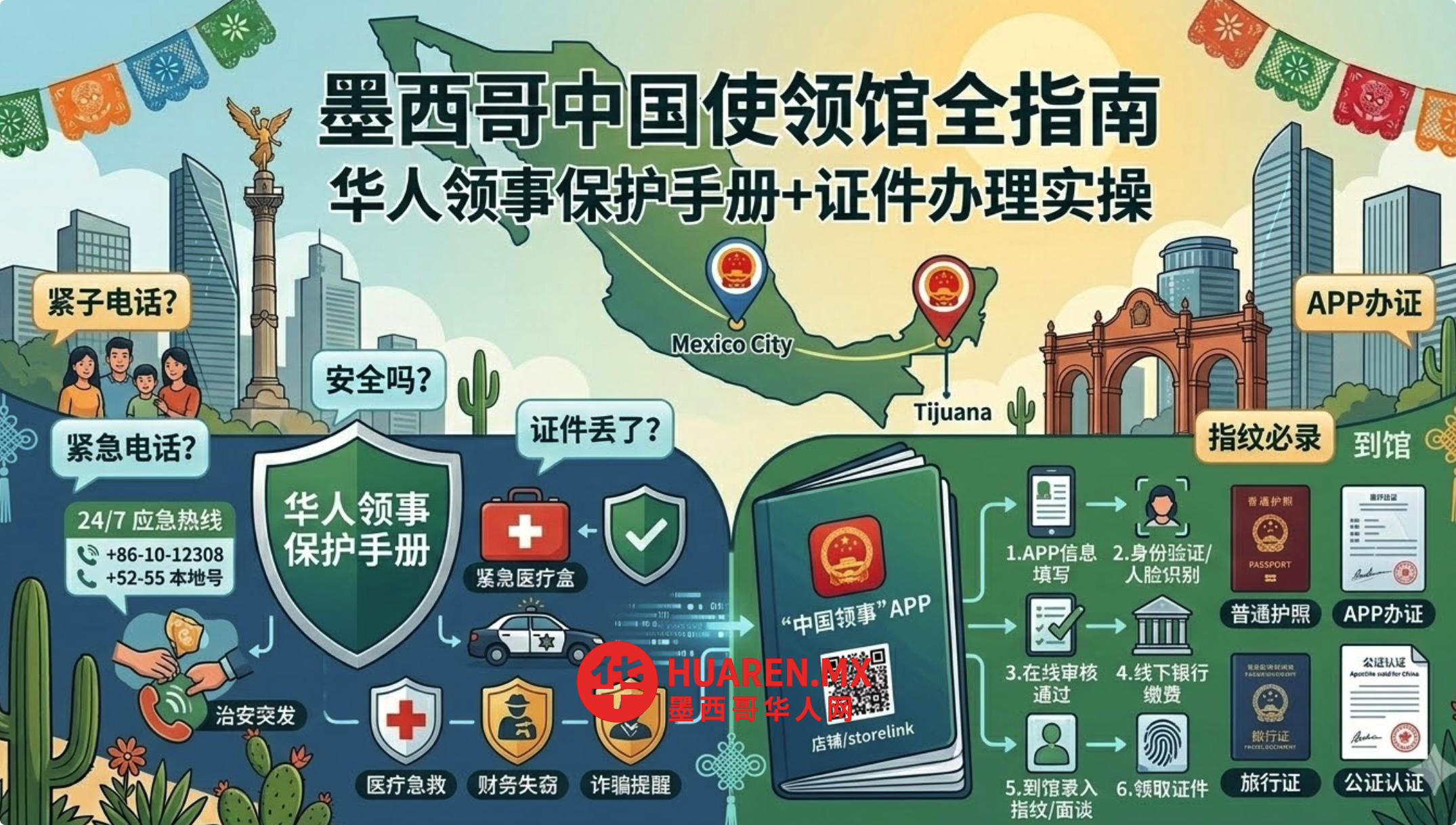 墨西哥中国使领馆全指南｜华人领事保护手册+证件办理实操