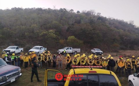 圣路易斯波托西州马伊斯市正全力扑救森林火灾