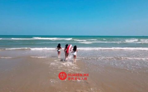 墨西哥塔毛利帕斯州米拉马尔海滩受第43号寒潮影响，出现2至3米高海浪